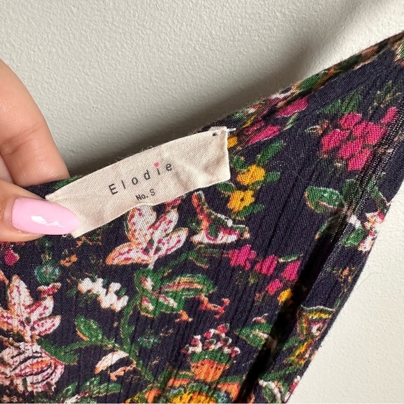 Dark Flower Print Elodie Spaghetti Straps Jumpsuit In Size Small - Picture 4 of 6